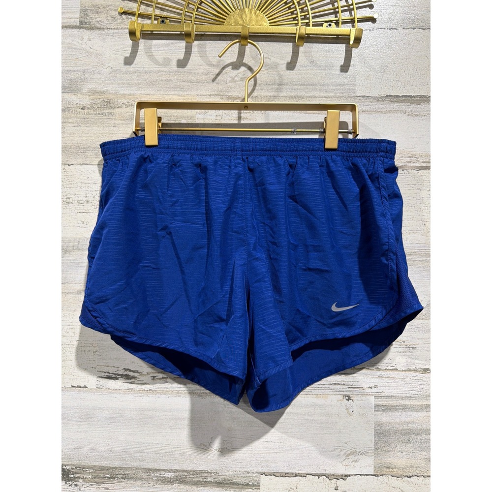 Nike Running Shorts Women Large Blue Dri-FIT Textured Athletic EUC